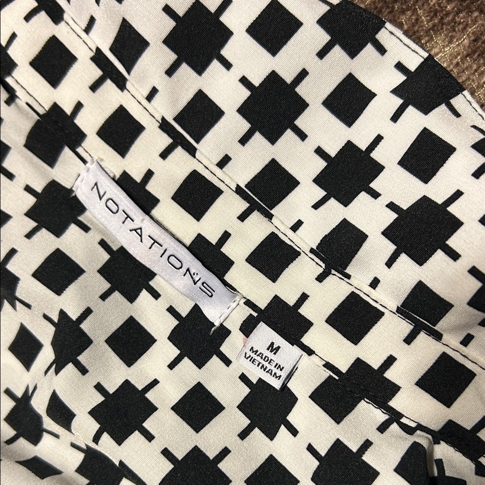Notations Monochrome Checkered Blouse - image 7